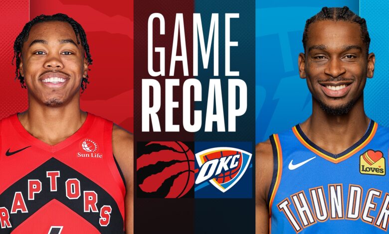 Toronto raptors vs okc thunder match player stats